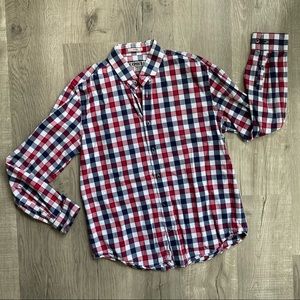 Express Fitted Blue/Red Button-down